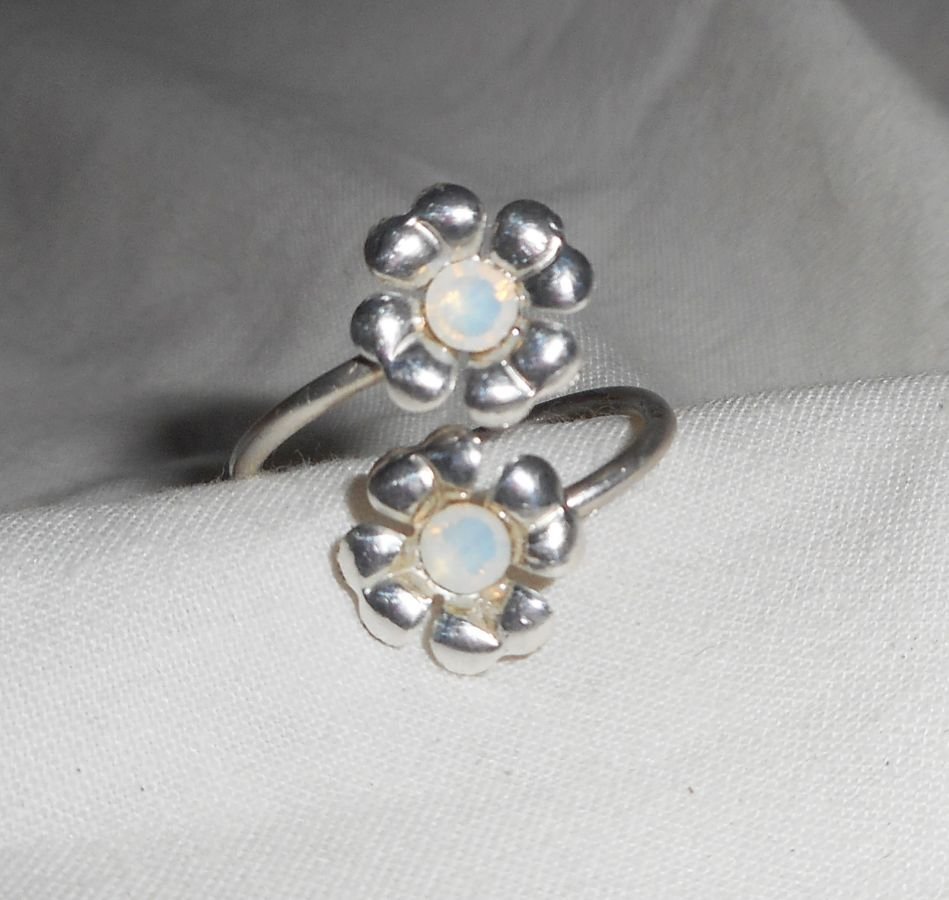 Originele 925 zilveren ring met bloemen en wit Swarovski kristal