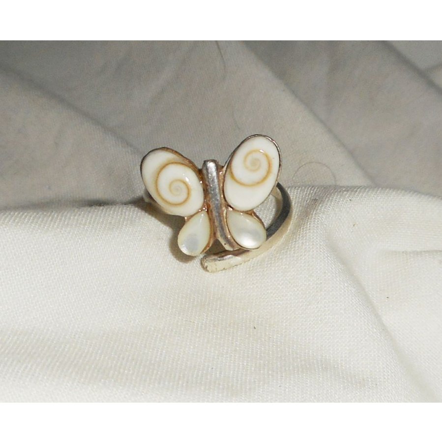 Originele 925 Sterling Zilveren Ring met St. Lucia Oog Vlinder