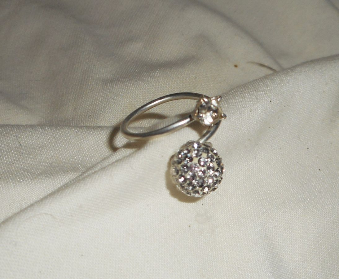Originele Swarovski Dubbele Kristal Ring in 925 Sterling Zilver