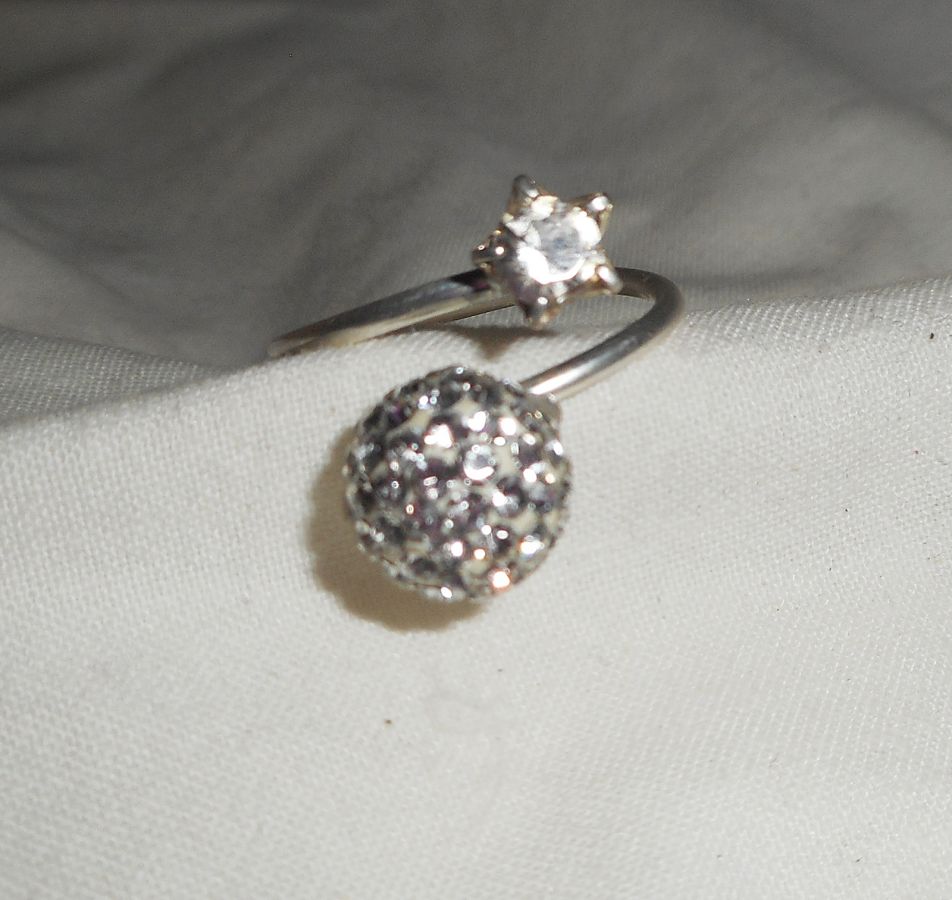 Originele Swarovski Dubbele Kristal Ring in 925 Sterling Zilver