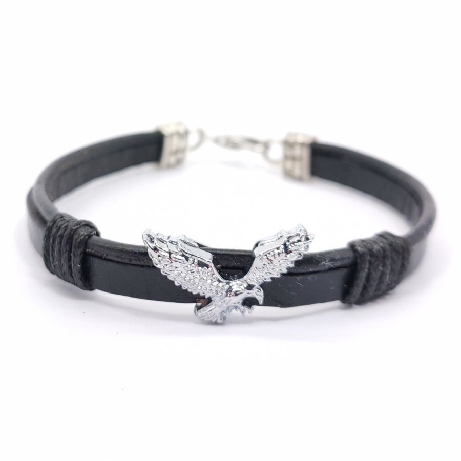 Arend armband op lederen koord 