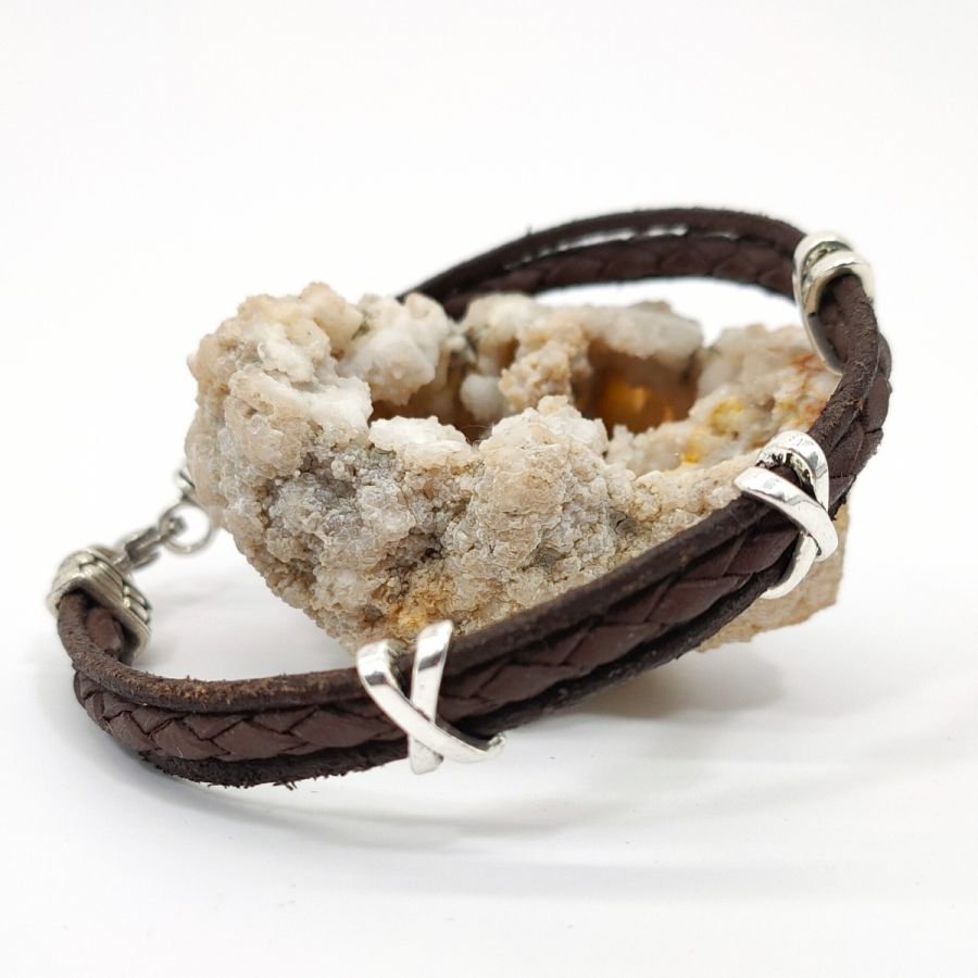 Herenarmband in bruin leer