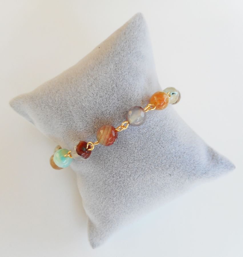 Armband met veelkleurige gefacetteerde Agaat stenen