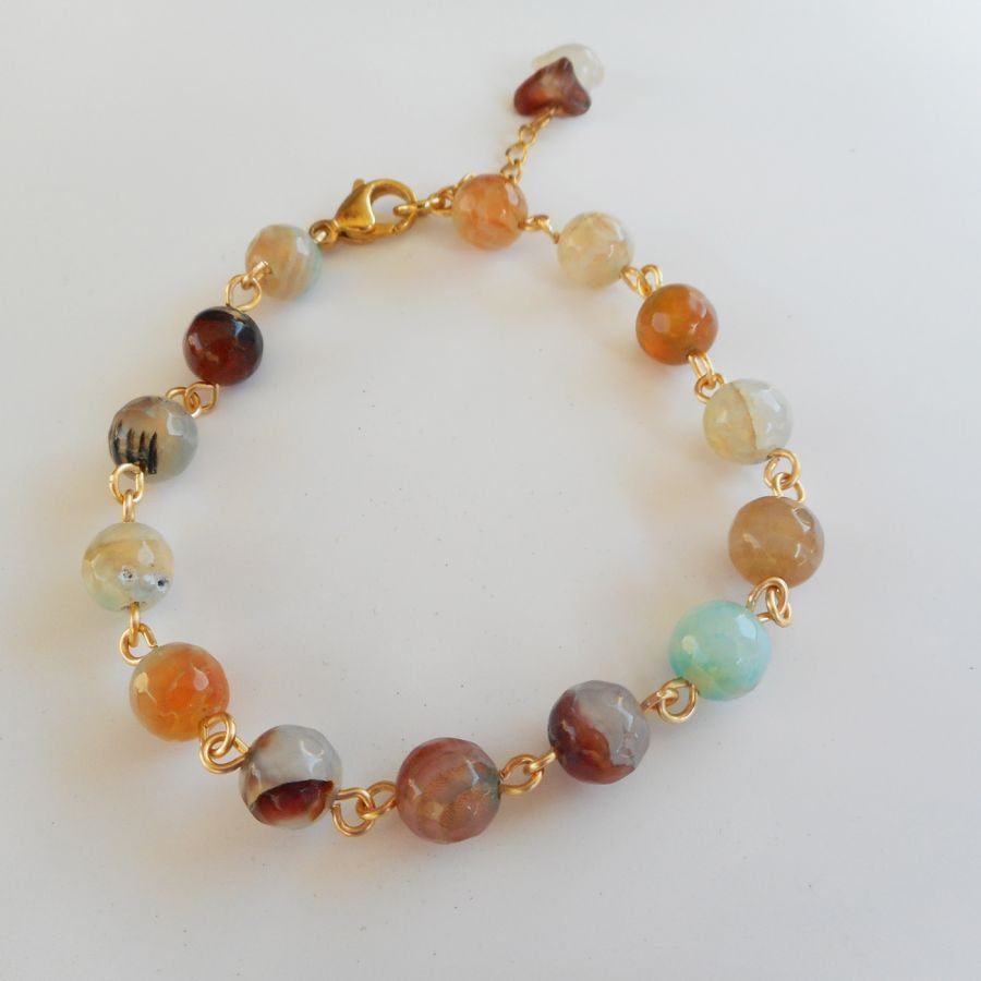 Armband met veelkleurige gefacetteerde Agaat stenen