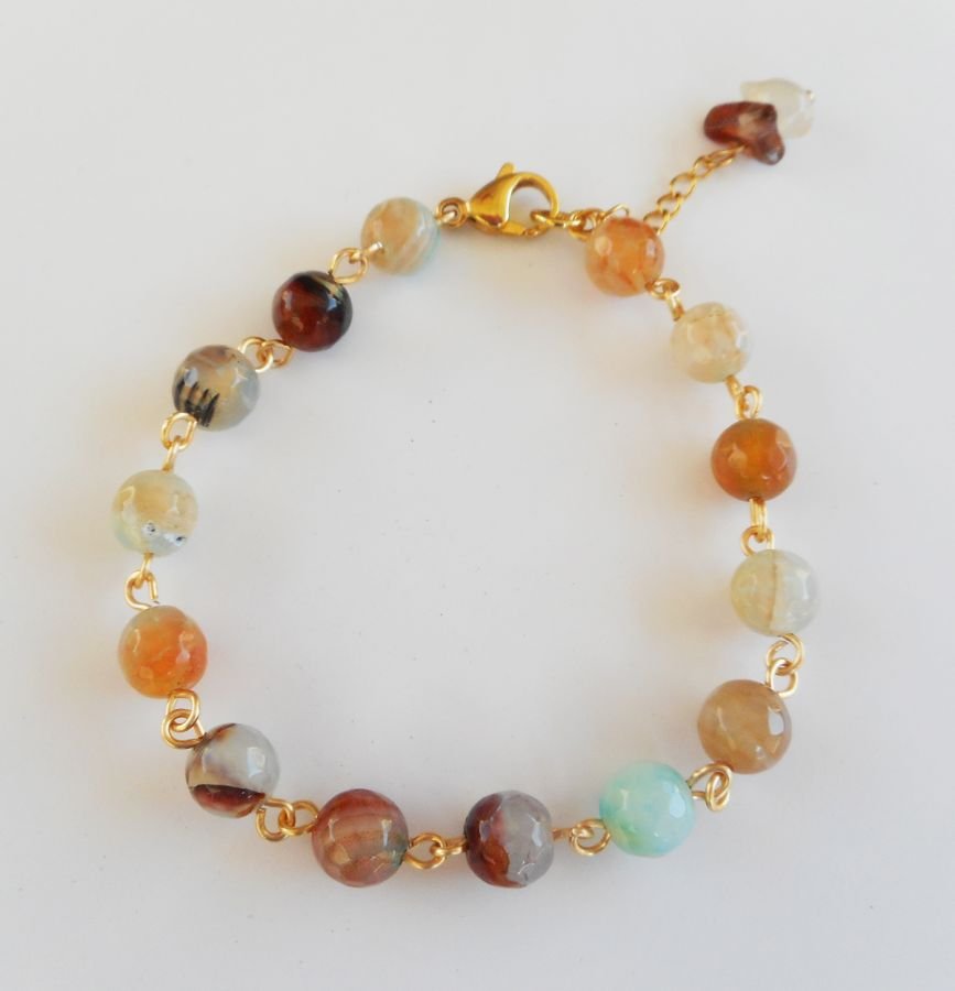 Armband met veelkleurige gefacetteerde Agaat stenen