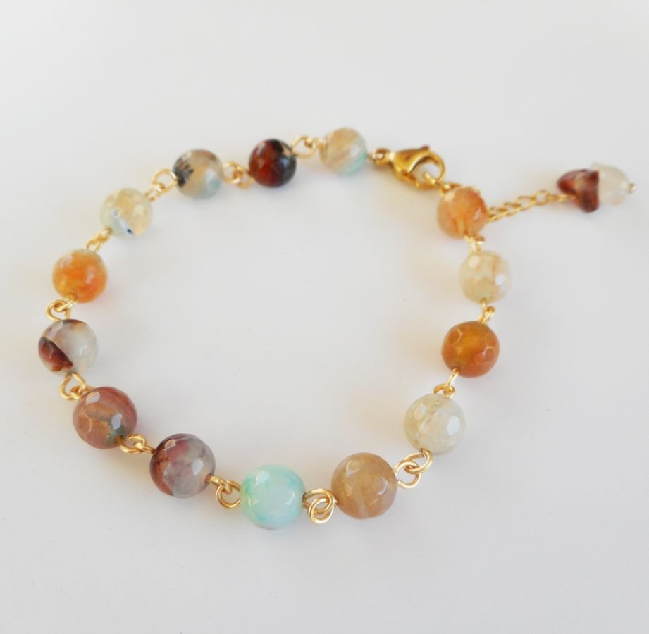 Armband met veelkleurige gefacetteerde Agaat stenen