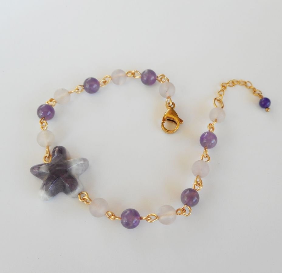 Amethist stenen armband met ster