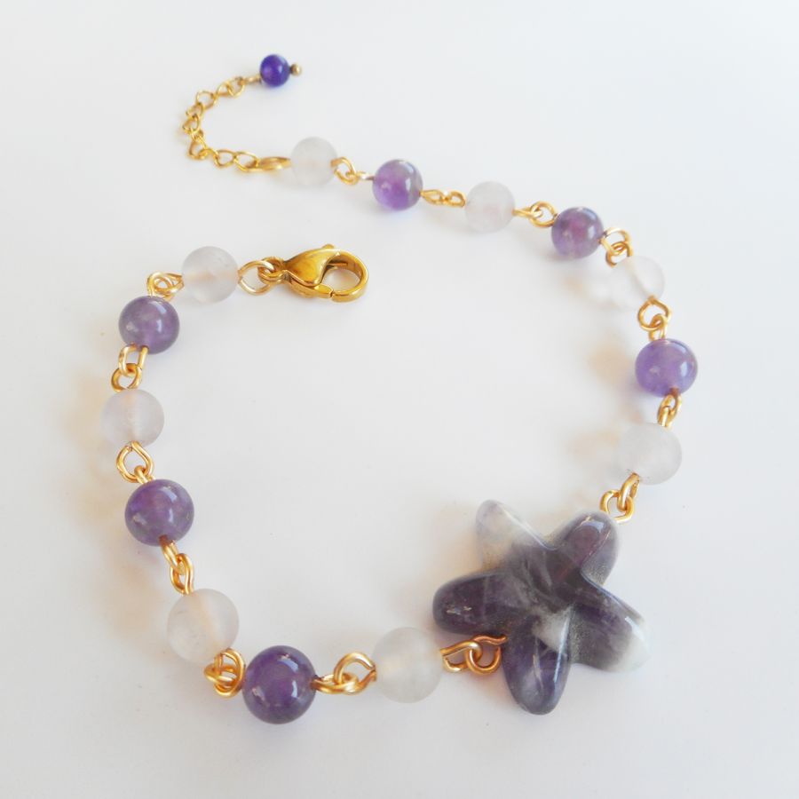 Amethist stenen armband met ster