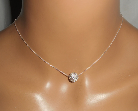 925 zilveren ketting met Swarovski kristallen kralen aan een fijne ketting
