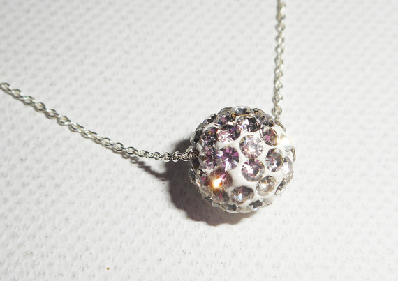925 zilveren ketting met Swarovski kristallen kralen aan een fijne ketting