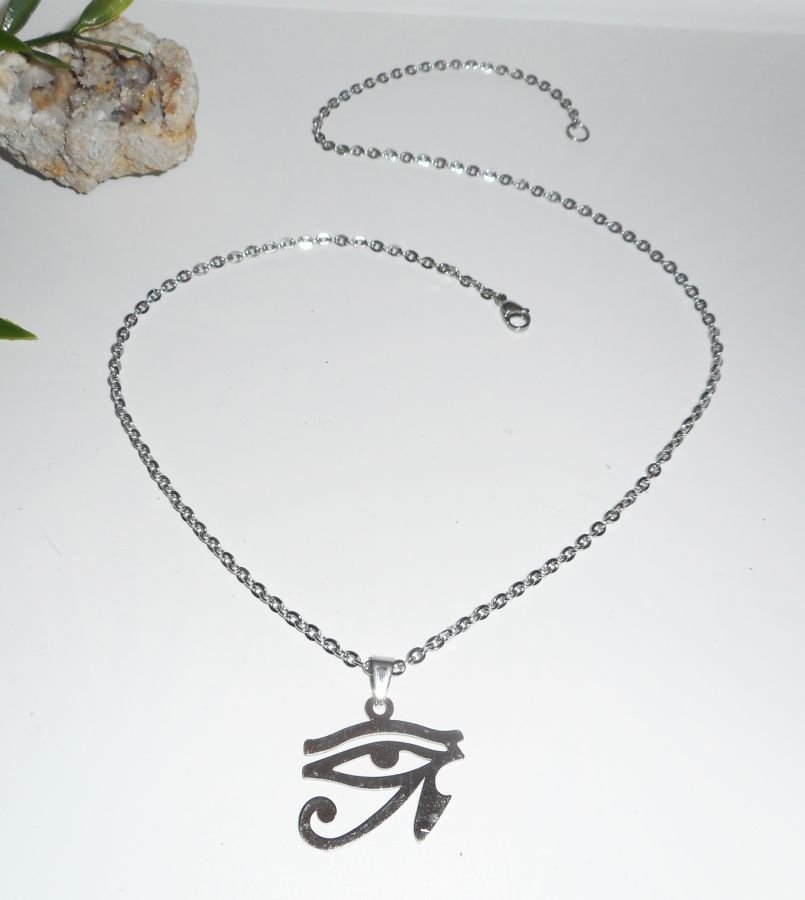 Orus oog ketting aan roestvrij stalen ketting