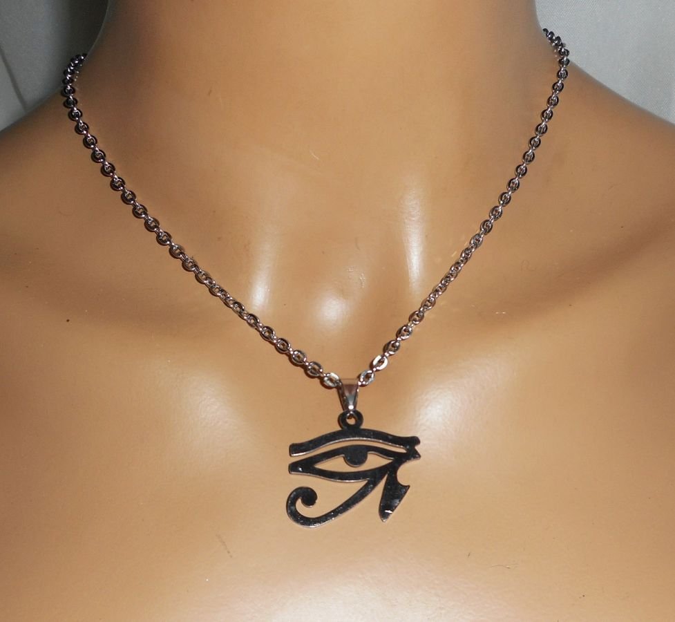 Orus oog ketting aan roestvrij stalen ketting