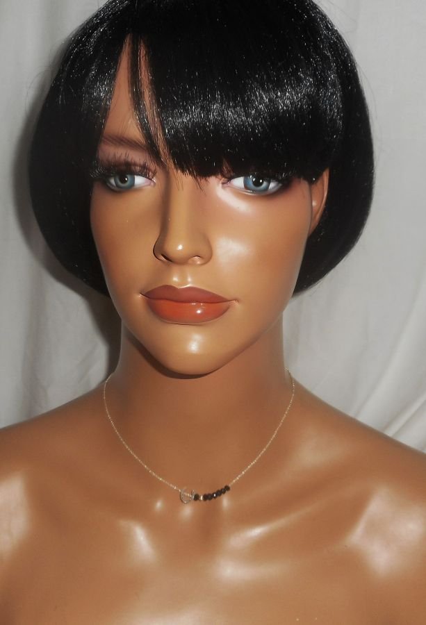 925 zilveren choker ketting met klein hoefijzer en zwarte kristallen kralen