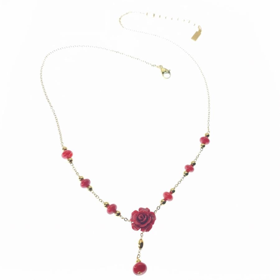 Roze en rode gorgonian ketting
