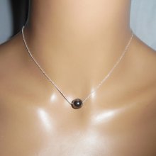 Hematietsteen hanger aan 925 zilveren ketting