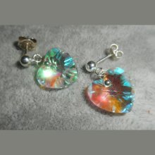 Witte AB Swarovski kristallen hart oorbellen aan 925 zilveren knopjes