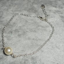 925 zilveren armband met ecru gekweekte parel