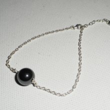925 zilveren armband met hematietparel aan zilveren ketting