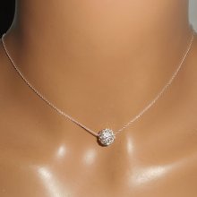 925 zilveren ketting met Swarovski kristallen kralen aan een fijne ketting