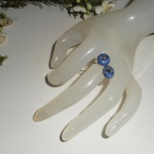 Originele 925 zilveren ring met bloemen en blauwe sodaliet stenen