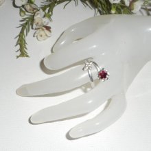 Originele 925 zilveren ring met kristallen bloem en vlinder
