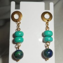 Lapis Lazzuli en Turkoois oorbellen 