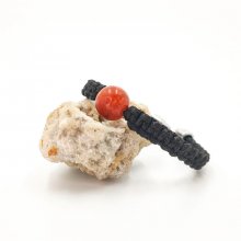 Geweven touw armband met oranje gorgon kraal