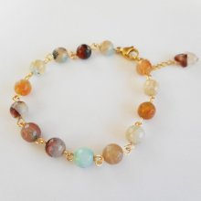 Armband met veelkleurige gefacetteerde Agaat stenen