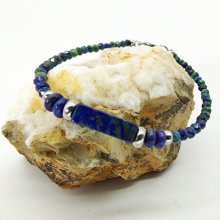 Dunne armband met Lapis Lazuli stenen 