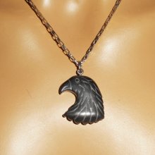 Hematiet stenen adelaar ketting aan roestvrij stalen ketting