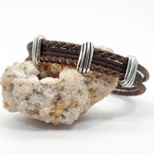 Bruine lederen armband voor mannen