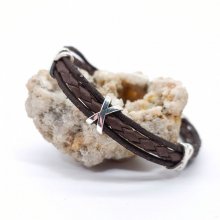 Herenarmband in bruin leer